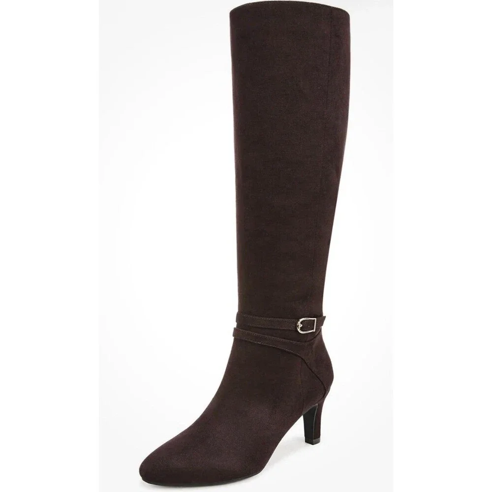 LifeStride Women's Guild Tall Boot👢 Dark Chocolate Leather- Regular Calf-NEW😍